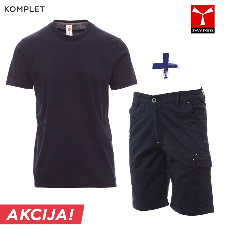 Delovni komplet Payper - kratke hlače in majica, Delovna oblačila, Delovne kratke hlače, Delovne majice s kratkimi rokavi, Delovne hlače