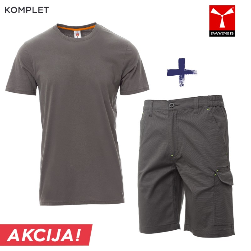 Delovni komplet Payper - kratke hlače in majica, Delovna oblačila, Delovne kratke hlače, Delovne majice s kratkimi rokavi, Delovne hlače