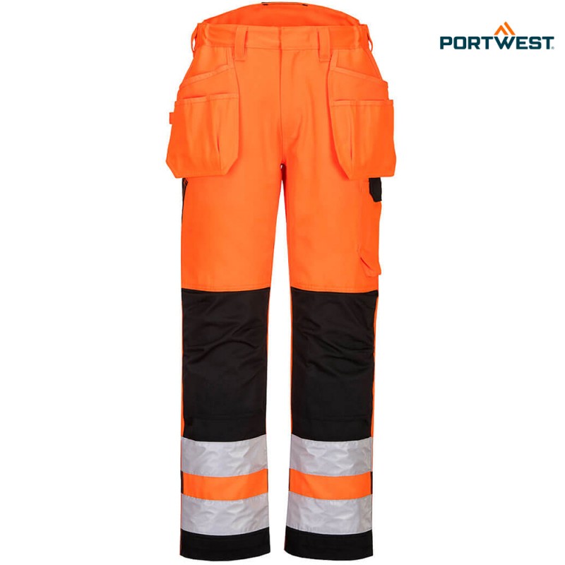 Portwest dobrovidne delovne hlače PW242 Hi-Vis PW2, Dobrovidna delovna oblačila, Dobrovidne delovne hlače, Dobrovidne delovne hlače do pasu