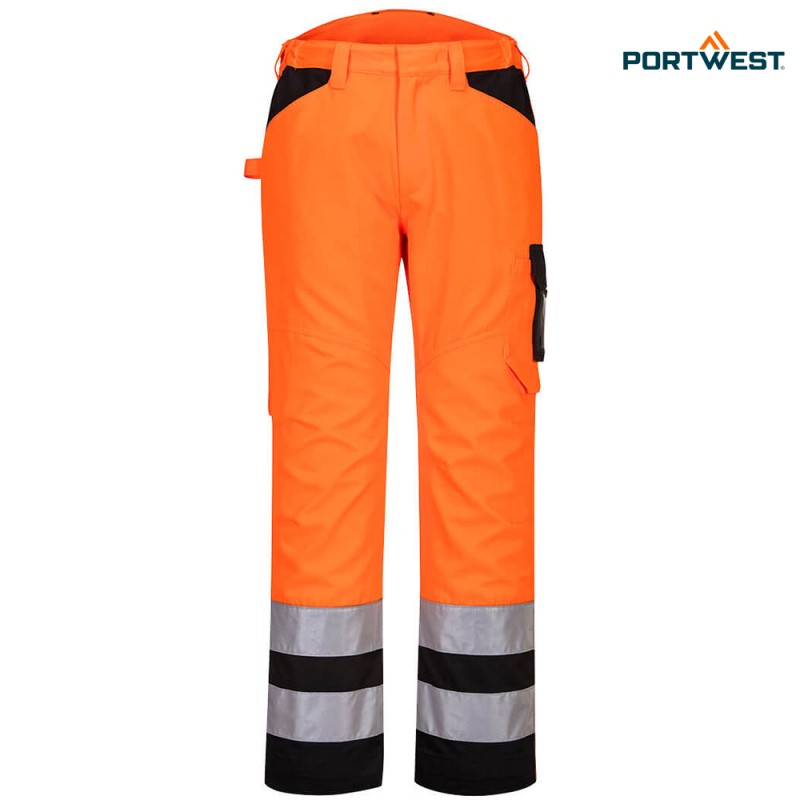 Portwest dobrovidne delovne hlače PW241 PW2 Hi-Vis, Dobrovidna delovna oblačila, Dobrovidne delovne hlače, Dobrovidne delovne hlače do pasu