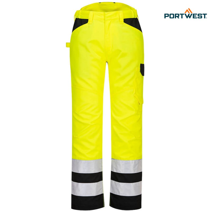 Portwest dobrovidne delovne hlače PW241 PW2 Hi-Vis, Dobrovidna delovna oblačila, Dobrovidne delovne hlače, Dobrovidne delovne hlače do pasu