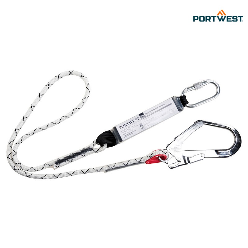 Portwest enojna varovalna vrv 1,8m Kernmantle z blažilcem udarcev FP56, Delo na višini, Varovalne vrvi