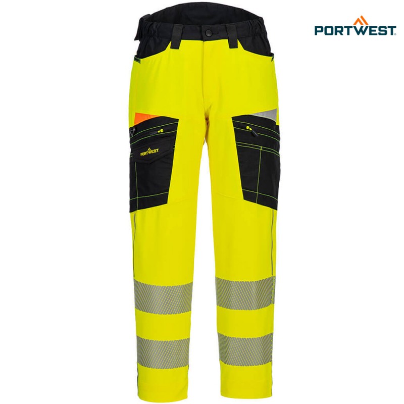 Portwest dobrovidne delovne hlače DX453 DX4 Hi-Vis, Dobrovidna delovna oblačila, Dobrovidne delovne hlače, Dobrovidne delovne hlače do pasu