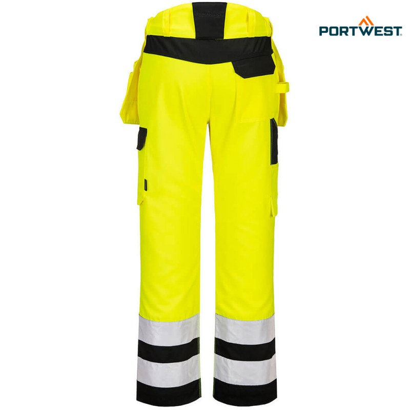 Portwest dobrovidne delovne hlače PW242 Hi-Vis PW2, Dobrovidna delovna oblačila, Dobrovidne delovne hlače, Dobrovidne delovne hlače do pasu