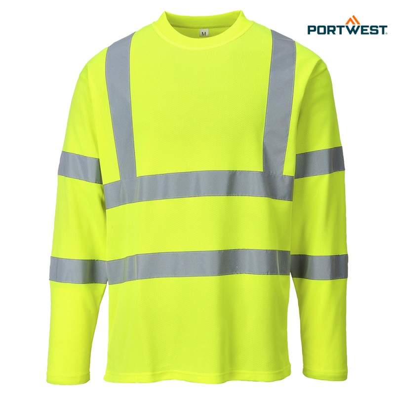 Portwest dobrovidna delovna majica S278 Hi-Vis, Dobrovidna delovna oblačila, Dobrovidne delovne majice, Dobrovidne majice z dolgimi rokavi