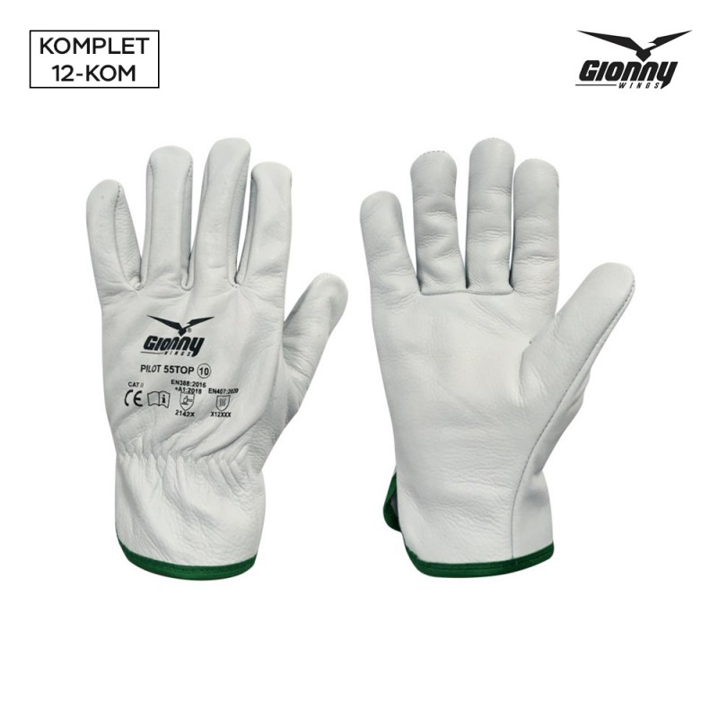 Gionny Wings PILOT 55TOP - 12 v paketu, Rokavice, Usnjene zaščitne rokavice