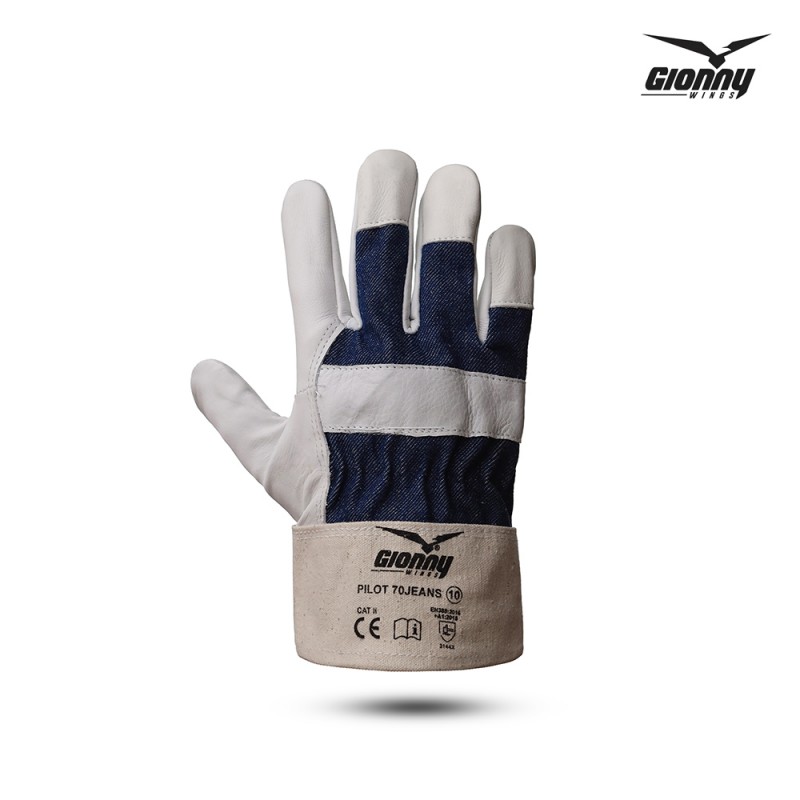 Gionny Wings PILOT 70 JEANS - 12 v paketu, Rokavice, Usnjene zaščitne rokavice
