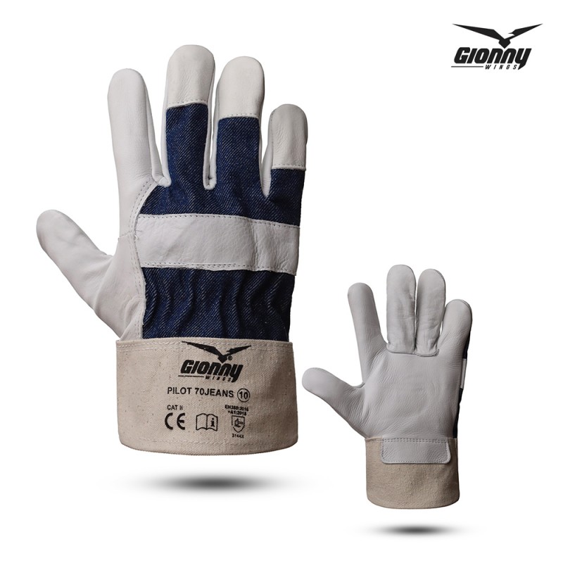 Gionny Wings PILOT 70 JEANS - 12 v paketu, Rokavice, Usnjene zaščitne rokavice